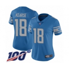 Women's Detroit Lions #18 Jermaine Kearse Blue Team Color Vapor Untouchable Limited Player 100th Season Football Jersey