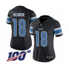 Women's Detroit Lions #18 Jermaine Kearse Limited Black Rush Vapor Untouchable 100th Season Football Jersey