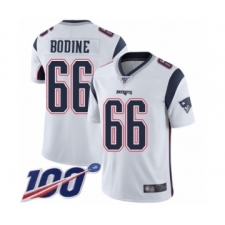 Men's New England Patriots #66 Russell Bodine White Vapor Untouchable Limited Player 100th Season Football Jersey