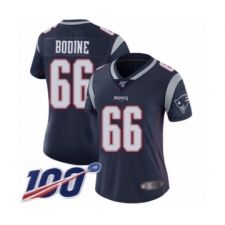 Women's New England Patriots #66 Russell Bodine Navy Blue Team Color Vapor Untouchable Limited Player 100th Season Football Jersey