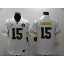 Men's Kansas City Chiefs #15 Patrick Mahomes Nike White Super Bowl LIV Champions Limited Jersey