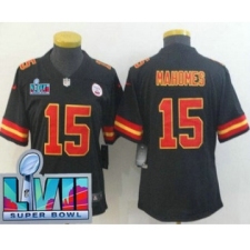 Women's Kansas City Chiefs #15 Patrick Mahomes Limited Black Super Bowl LVII Vapor Jersey