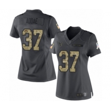 Women's Houston Texans #37 Jahleel Addae Limited Black 2016 Salute to Service Football Jersey