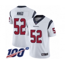 Men's Houston Texans #52 Barkevious Mingo White Vapor Untouchable Limited Player 100th Season Football Jersey