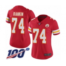 Women's Kansas City Chiefs #74 Martinas Rankin Red Team Color Vapor Untouchable Limited Player 100th Season Football Jersey