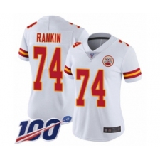 Women's Kansas City Chiefs #74 Martinas Rankin White Vapor Untouchable Limited Player 100th Season Football Jersey