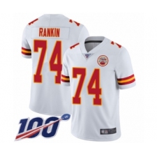 Youth Kansas City Chiefs #74 Martinas Rankin White Vapor Untouchable Limited Player 100th Season Football Jersey
