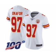 Women's Kansas City Chiefs #97 Alex Okafor White Vapor Untouchable Limited Player 100th Season Football Jersey