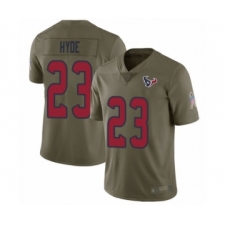 Men's Houston Texans #23 Carlos Hyde Limited Olive 2017 Salute to Service Football Jersey