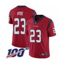 Men's Houston Texans #23 Carlos Hyde Red Alternate Vapor Untouchable Limited Player 100th Season Football Jersey