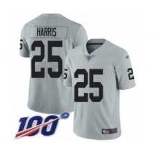 Youth Oakland Raiders #25 Erik Harris Limited Silver Inverted Legend 100th Season Football Jersey