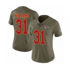 Women's Kansas City Chiefs #31 Darrel Williams Limited Olive 2017 Salute to Service Football Jersey