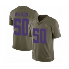 Men's Minnesota Vikings #50 Eric Wilson Limited Olive 2017 Salute to Service Football Jersey