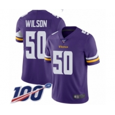 Men's Minnesota Vikings #50 Eric Wilson Purple Team Color Vapor Untouchable Limited Player 100th Season Football Jersey