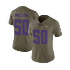 Women's Minnesota Vikings #50 Eric Wilson Limited Olive 2017 Salute to Service Football Jersey