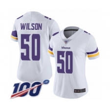 Women's Minnesota Vikings #50 Eric Wilson White Vapor Untouchable Limited Player 100th Season Football Jersey