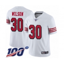 Youth San Francisco 49ers #30 Jeff Wilson Limited White Rush Vapor Untouchable 100th Season Football Jersey