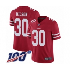 Youth San Francisco 49ers #30 Jeff Wilson Red Team Color Vapor Untouchable Limited Player 100th Season Football Jersey
