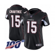 Women's Arizona Cardinals #15 Michael Crabtree Black Alternate Vapor Untouchable Limited Player 100th Season Football Jersey