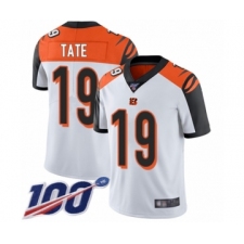 Men's Cincinnati Bengals #19 Auden Tate White Vapor Untouchable Limited Player 100th Season Football Jersey