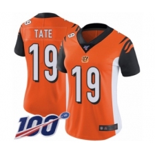 Women's Cincinnati Bengals #19 Auden Tate Orange Alternate Vapor Untouchable Limited Player 100th Season Football Jersey