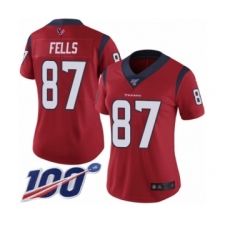 Women's Houston Texans #87 Darren Fells Red Alternate Vapor Untouchable Limited Player 100th Season Football Jersey
