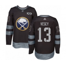 Men's Buffalo Sabres #13 Jimmy Vesey Authentic Black 1917-2017 100th Anniversary Hockey Jersey
