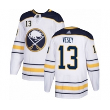 Men's Buffalo Sabres #13 Jimmy Vesey Authentic White Away Hockey Jersey