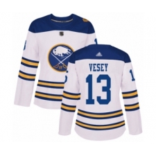 Women's Buffalo Sabres #13 Jimmy Vesey Authentic White 2018 Winter Classic Hockey Jersey