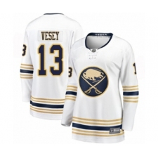 Women's Buffalo Sabres #13 Jimmy Vesey Fanatics Branded White 50th Season Breakaway Hockey Jersey