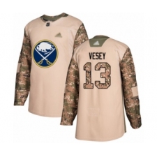 Youth Buffalo Sabres #13 Jimmy Vesey Authentic Camo Veterans Day Practice Hockey Jersey