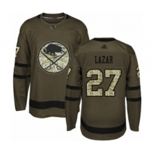 Men's Buffalo Sabres #27 Curtis Lazar Authentic Green Salute to Service Hockey Jersey