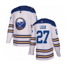 Men's Buffalo Sabres #27 Curtis Lazar Authentic White 2018 Winter Classic Hockey Jersey