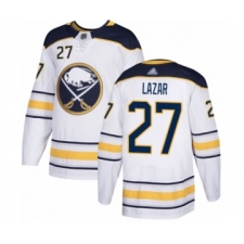 Men's Buffalo Sabres #27 Curtis Lazar Authentic White Away Hockey Jersey