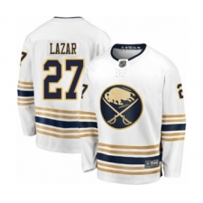 Men's Buffalo Sabres #27 Curtis Lazar Fanatics Branded White 50th Season Breakaway Hockey Jersey