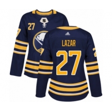 Women's Buffalo Sabres #27 Curtis Lazar Authentic Navy Blue Home Hockey Jersey
