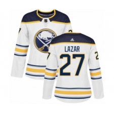Women's Buffalo Sabres #27 Curtis Lazar Authentic White Away Hockey Jersey