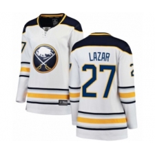 Women's Buffalo Sabres #27 Curtis Lazar Fanatics Branded White Away Breakaway Hockey Jersey