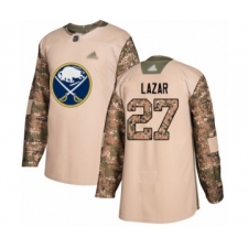 Youth Buffalo Sabres #27 Curtis Lazar Authentic Camo Veterans Day Practice Hockey Jersey