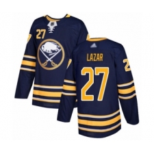 Youth Buffalo Sabres #27 Curtis Lazar Authentic Navy Blue Home Hockey Jersey