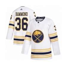 Men's Buffalo Sabres #36 Andrew Hammond Authentic White 50th Season Hockey Jersey