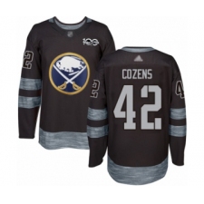 Men's Buffalo Sabres #42 Dylan Cozens Authentic Black 1917-2017 100th Anniversary Hockey Jersey