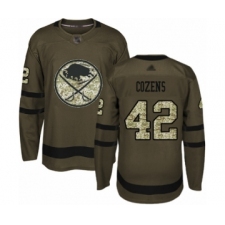 Men's Buffalo Sabres #42 Dylan Cozens Authentic Green Salute to Service Hockey Jersey