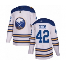 Men's Buffalo Sabres #42 Dylan Cozens Authentic White 2018 Winter Classic Hockey Jersey