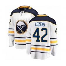 Men's Buffalo Sabres #42 Dylan Cozens Fanatics Branded White Away Breakaway Hockey Jersey