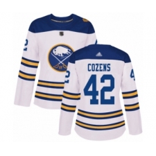 Women's Buffalo Sabres #42 Dylan Cozens Authentic White 2018 Winter Classic Hockey Jersey