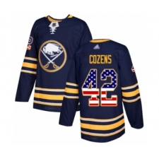 Youth Buffalo Sabres #42 Dylan Cozens Authentic Navy Blue USA Flag Fashion Hockey Jersey