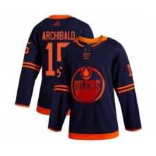 Youth Edmonton Oilers #15 Josh Archibald Authentic Navy Blue Alternate Hockey Jersey