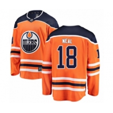 Men's Edmonton Oilers #18 James Neal Authentic Orange Home Fanatics Branded Breakaway Hockey Jersey