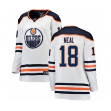 Women's Edmonton Oilers #18 James Neal Authentic White Away Fanatics Branded Breakaway Hockey Jersey